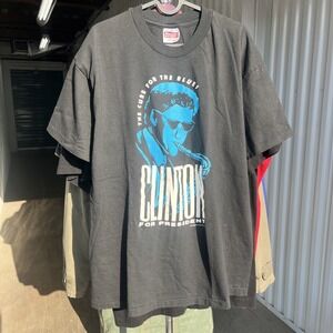 Vtg 90s Bill Clinton T Shirt President Politics XL Saxophone Blues Single